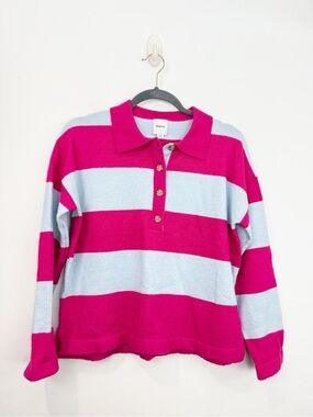 Anthropologie Maeve Rugby Polo Sweater in Pink Size XXS